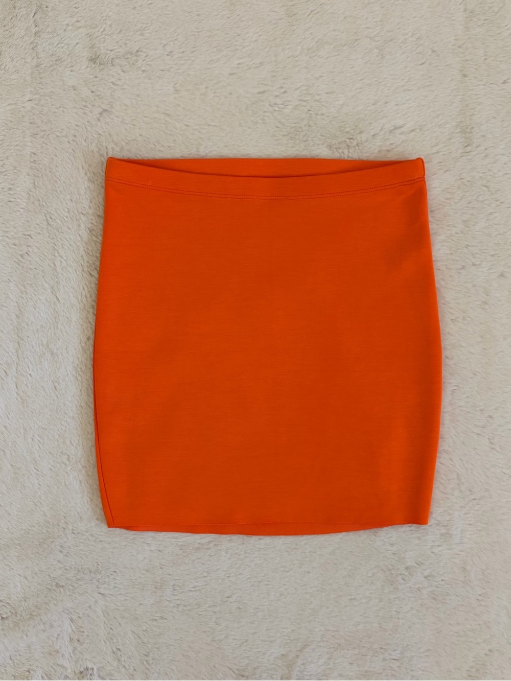 Khy by Kylie Jenner Neon Orange Bodycon Mini Skirt Stretch Y2K XXS